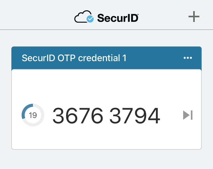 Using the SecurID App (4.0 or Later)